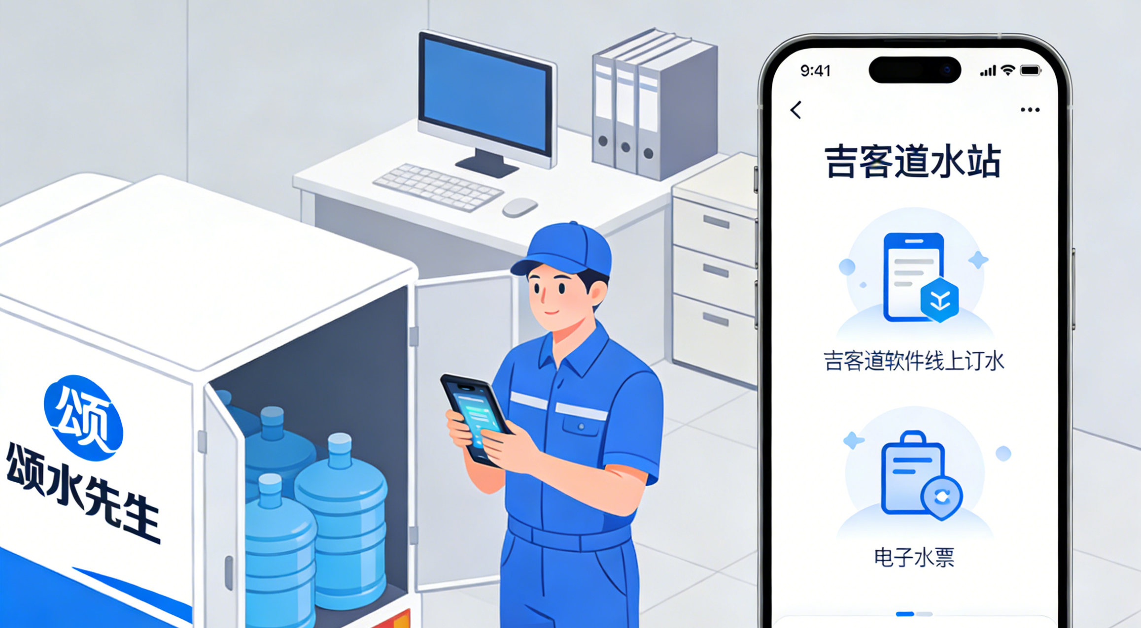 颂水先生水站：用吉客道桶装水软件 4 个月线上订水 1400 人，效率提升 30%